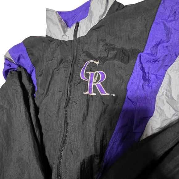 Vtg 1990s Colorado Rockies Felco Full Zip Track Jacket Windbreaker Mens Sz XL - Picture 3 of 7